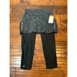 Athleta Gray Black Heathered Contender 2 in 1 Skirted Legging, Size XS